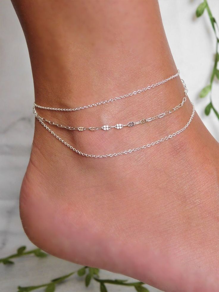 Layered Anklet Set
